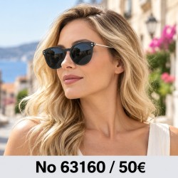 Γυαλιά ηλίου 63160 Στρογγυλά Ανθρακί — φορεμένα από μοντέλο, λήψη 1