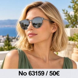Γυαλιά ηλίου 63159 Στρογγυλά Ασημί Καθρέφτης — φορεμένα από μοντέλο, λήψη 3