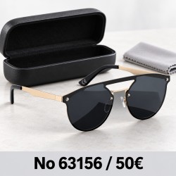 Γυαλιά ηλίου 63156 Μαύρα Polarized με Χρυσές Λεπτομέρειες — με θήκη και πανάκι