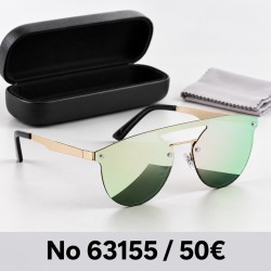 Γυαλιά ηλίου 63155 Πράσινος Καθρέφτης Polarized — με θήκη και πανάκι